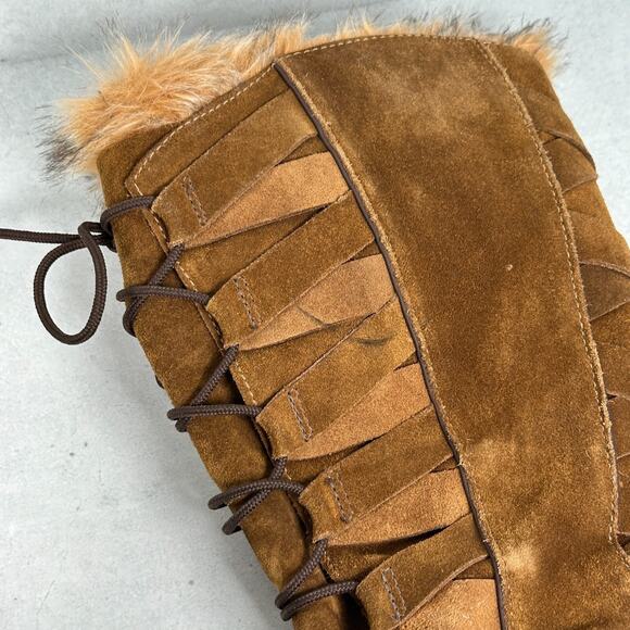 Sorel Boots Womens 7 Brown Cate of Alexandria 8 Faux Fur Waterproof Winter RARE - Picture 10 of 13